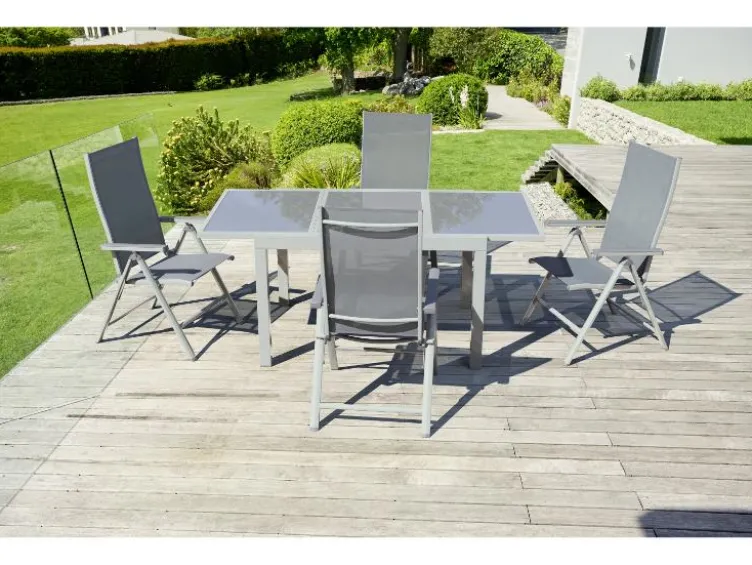 Alu-Gartentisch »Houston« weiß, 120-180 x 89 x 75 cm