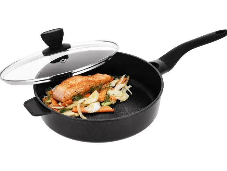 Aluguss-Schmorpfanne mit Deckel, Ø 28cm
