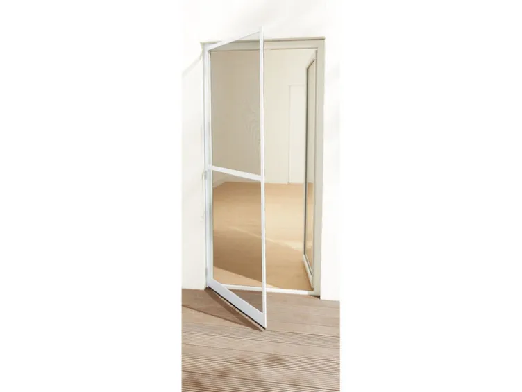 Alu-Insektenschutztür, 100 x 210 cm, mit Trittschutz, weiß, 2er Set