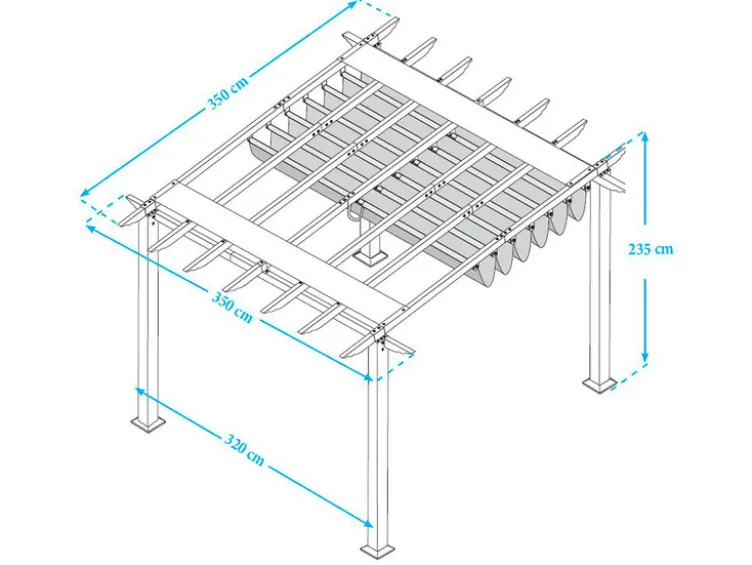 Alu Pavillon »Florida/Florenz« mit Sonnensegel