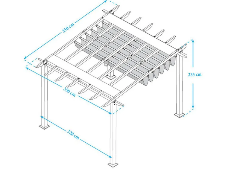 Alu Pavillon »Florida/Florenz« mit Sonnensegel