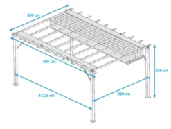 Alu Pavillon »Florida/Florenz« mit Sonnensegel