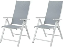 Alu-Set »Houston«, 9-teilig - Ausziehtisch & 8 Klappsessel, weiß