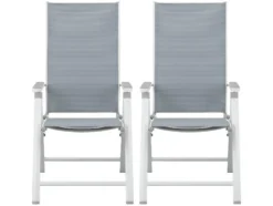 Alu-Set »Houston«, 5-teilig - Standardtisch & 4 Klappsessel, weiß