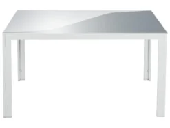 Alu-Set »Houston«, 5-teilig - Standardtisch & 4 Klappsessel, weiß
