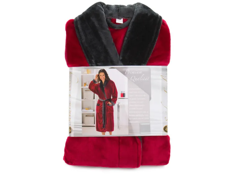 Bademantel, unisex, Seiden-Feeling, mit Schalkragen, 2 Taschen und Gürtel