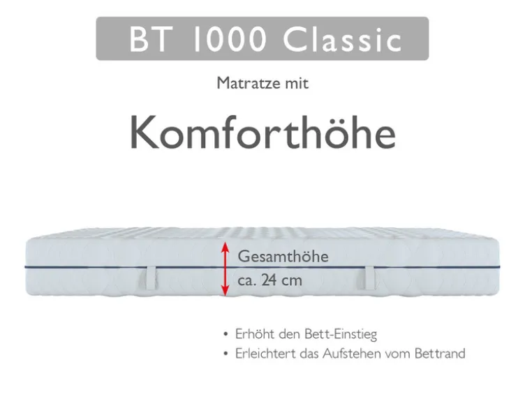 BADENIA TRENDLINE 7-Zonen-Taschenfederkern-Matratze »BT 1000 Classic«, punktelastisch