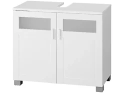 Badezimmer-Set »Basel«: Waschbeckenunterschrank & Spiegelschrank mit 6 Glas-Einlegeböden
