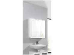 Badezimmer-Set »Basel«: Waschbeckenunterschrank & Spiegelschrank mit 6 Glas-Einlegeböden