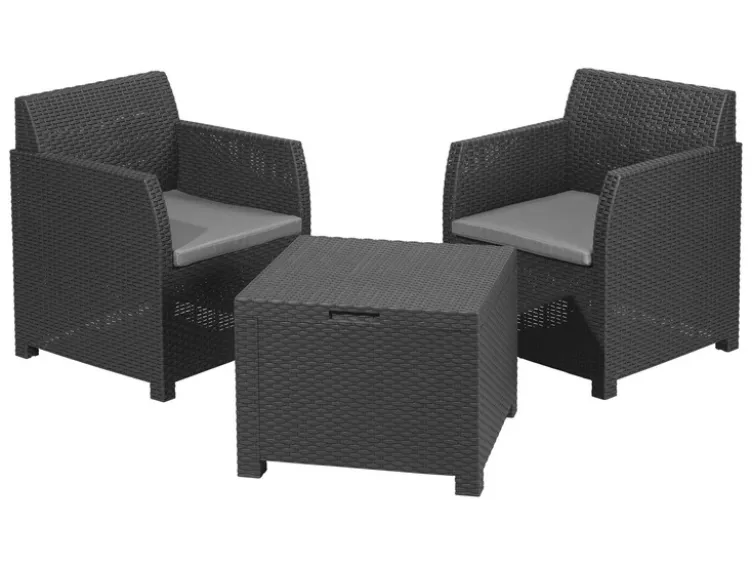 Balkonmöbel-Set, mit Stauraumfunktion, 3-teilig