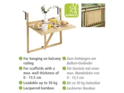 Bambus Balkon-Klapptisch »Waikiki«