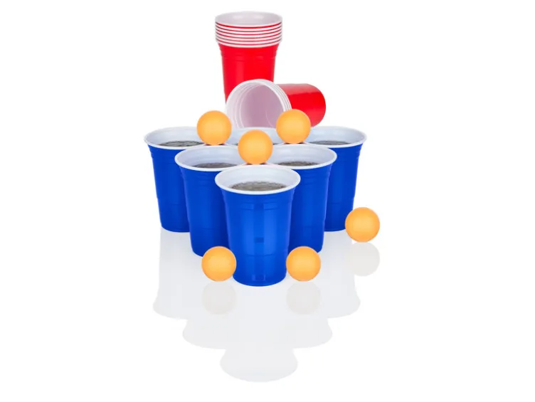 Beer Pong, wiederverwendbar, mit praktischen Markierungen