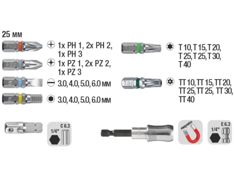 Bit-Box mit Gürtelclip, 32-teilig