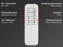 CCT LED Design Deckenleuchte, Lichttemperatur + Helligkeit regulierbar