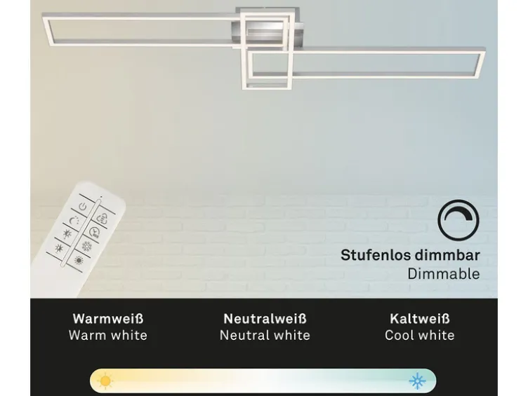 CCT LED Design Deckenleuchte, Lichttemperatur + Helligkeit regulierbar