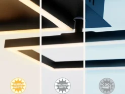 CCT LED Design Deckenleuchte, Lichttemperatur + Helligkeit regulierbar