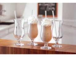 Cocktailgläser und Glastrinkhalme »TAVOLINO«, 8-teilig