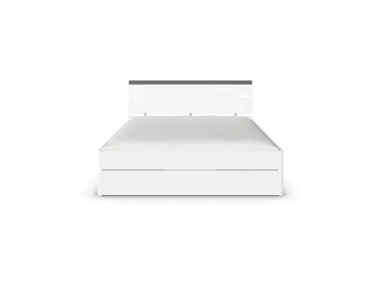 Corvo Bett inkl. Sockelschubladen und LED-Beleuchtung Weiß Breite 185 cm/Höhe 102 cm