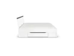 Corvo Bett inkl. Sockelschubladen und LED-Beleuchtung Weiß Breite 185 cm/Höhe 102 cm