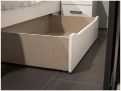 Corvo Bett inkl. Sockelschubladen und LED-Beleuchtung Weiß Breite 185 cm/Höhe 102 cm