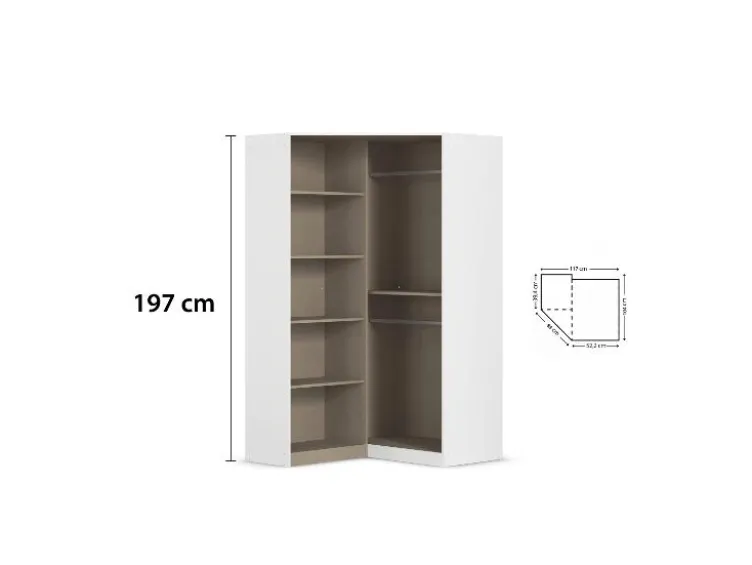 Costa Drehtürenschrank mit Spiegel
