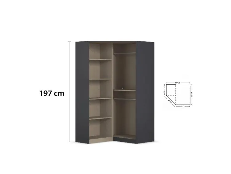 Costa Drehtürenschrank mit Spiegel