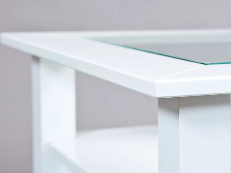 Couchtisch mit Sicherheitsglas und Schubladen