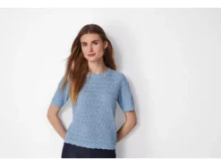 Damen Ajour-Pullover, aus reiner Baumwolle