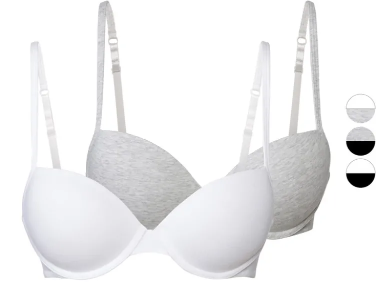 Damen Bügel-BHs, 2 Stück, gepaddete Cups