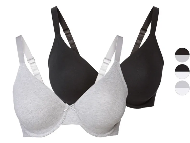 Damen Bügel-BHs, 2 Stück, mit gemouldeten Cups