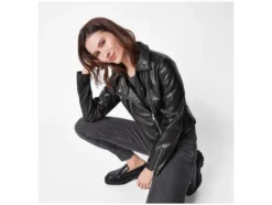 Damen Bikerjacke / Bomberjacke, in modischer Lederoptik