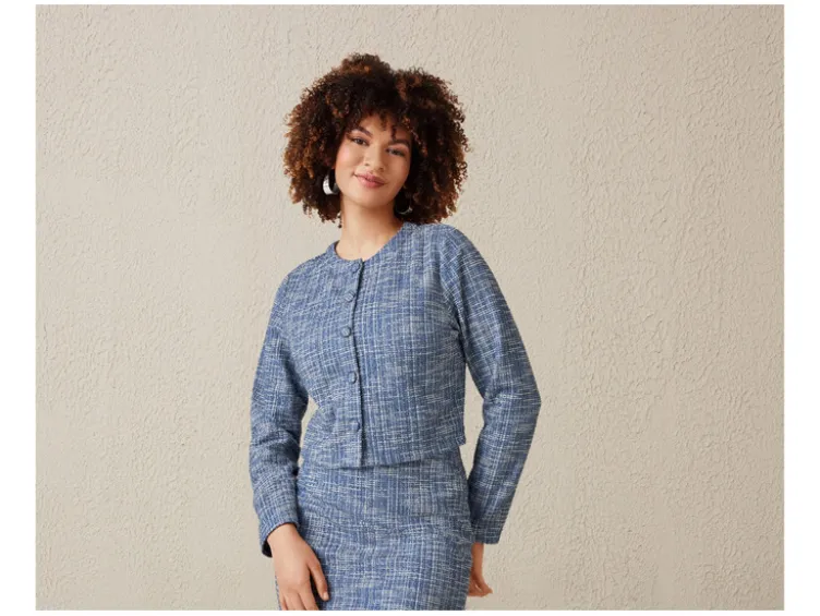 Damen Blazer im Tweed-Design