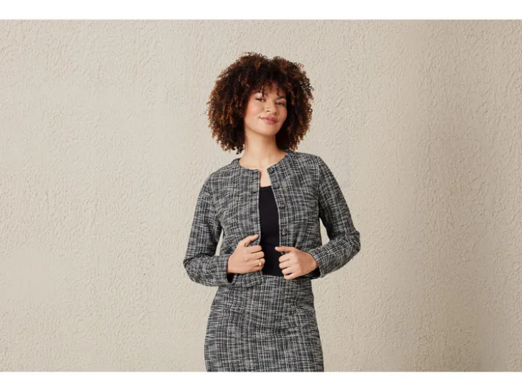 Damen Blazer im Tweed-Design