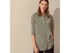 Damen Bluse in Crinkle-Qualität