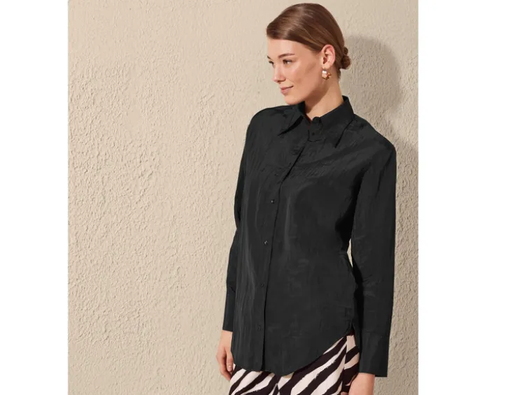Damen Bluse in Crinkle-Qualität