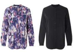Damen Bluse, mit abgerundetem Saum