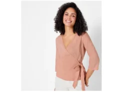 Damen Bluse mit Leinen