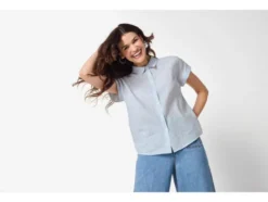 Damen Bluse mit Leinen