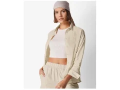 Damen Bluse mit Leinen
