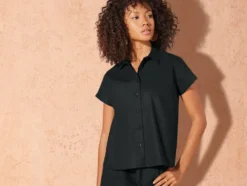 Damen Bluse mit Leinen