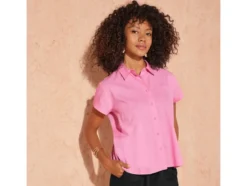 Damen Bluse mit Leinen