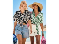 Damen Bluse mit Leinen