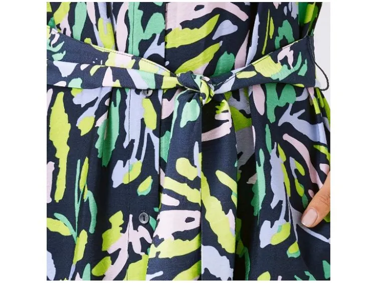 Damen Blusenkleid, Midi-Länge, leicht ausgestellt geschnitten