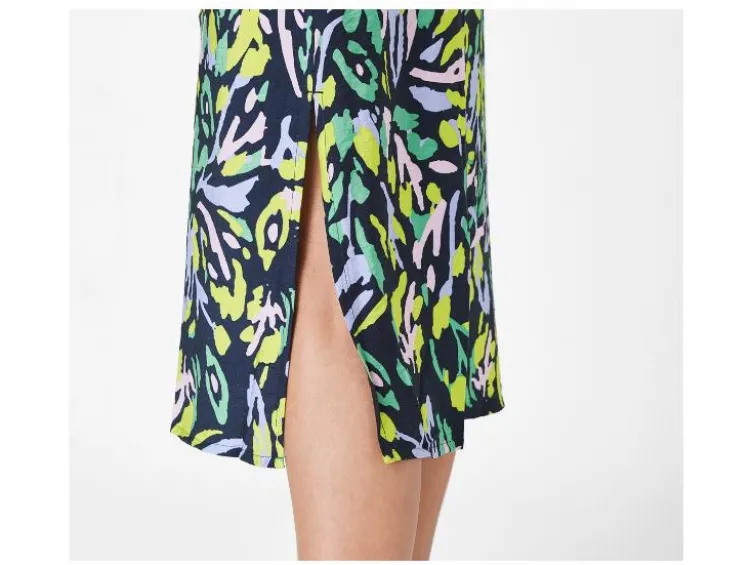 Damen Blusenkleid, Midi-Länge, leicht ausgestellt geschnitten