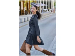 Damen Blusenkleid mit Bindegürtel in der Taille