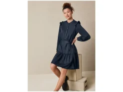 Damen Blusenkleid mit Bindegürtel in der Taille