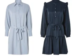 Damen Blusenkleid mit Bindegürtel in der Taille