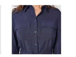 Damen Blusenkleid, mit Krempelfunktion