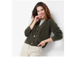 Damen Bouclé-Strickcardigan
