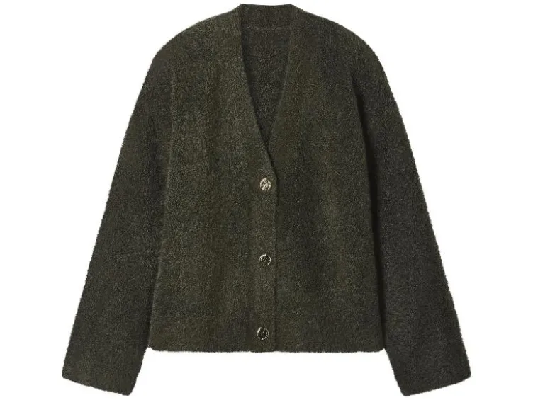 Damen Bouclé-Strickcardigan